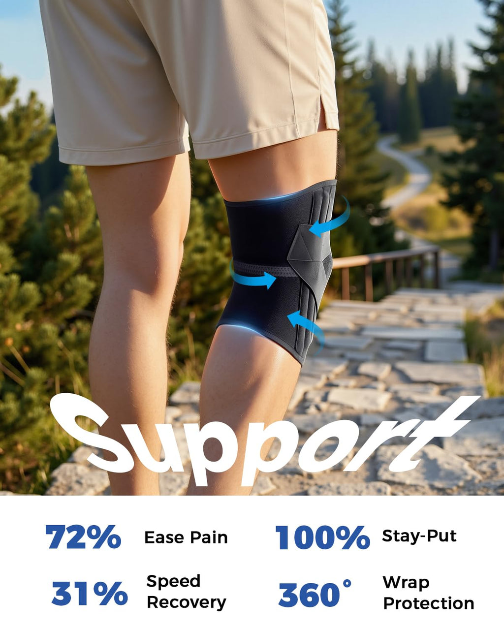 Medical Knee Brace with Side Stabilizers for Knee Pain, ACL MCL Meniscus Support

