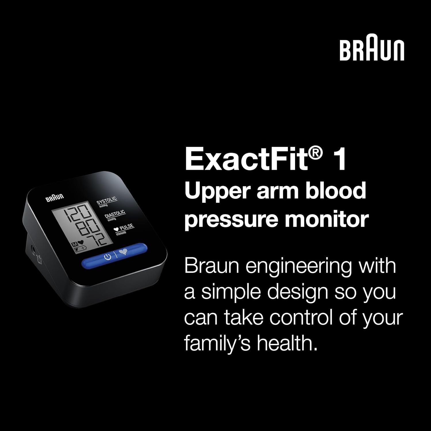 Braun ExactFit 1 Upper Arm Digital Blood Pressure Monitor with Adjustable Cuff BUA5000

