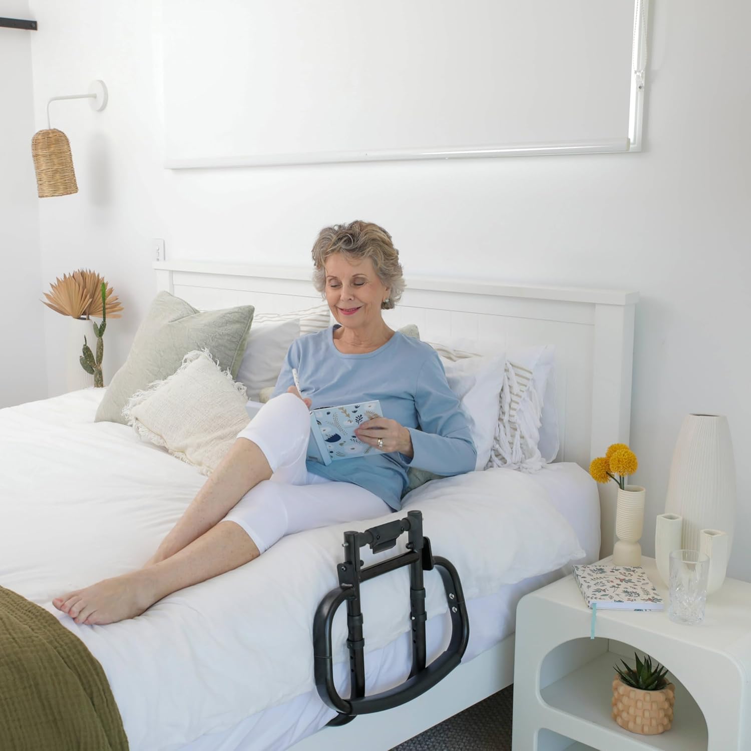 WELLORA Adjustable Foldable Bed Rail for Seniors, Safety Support Up to 330 lb

