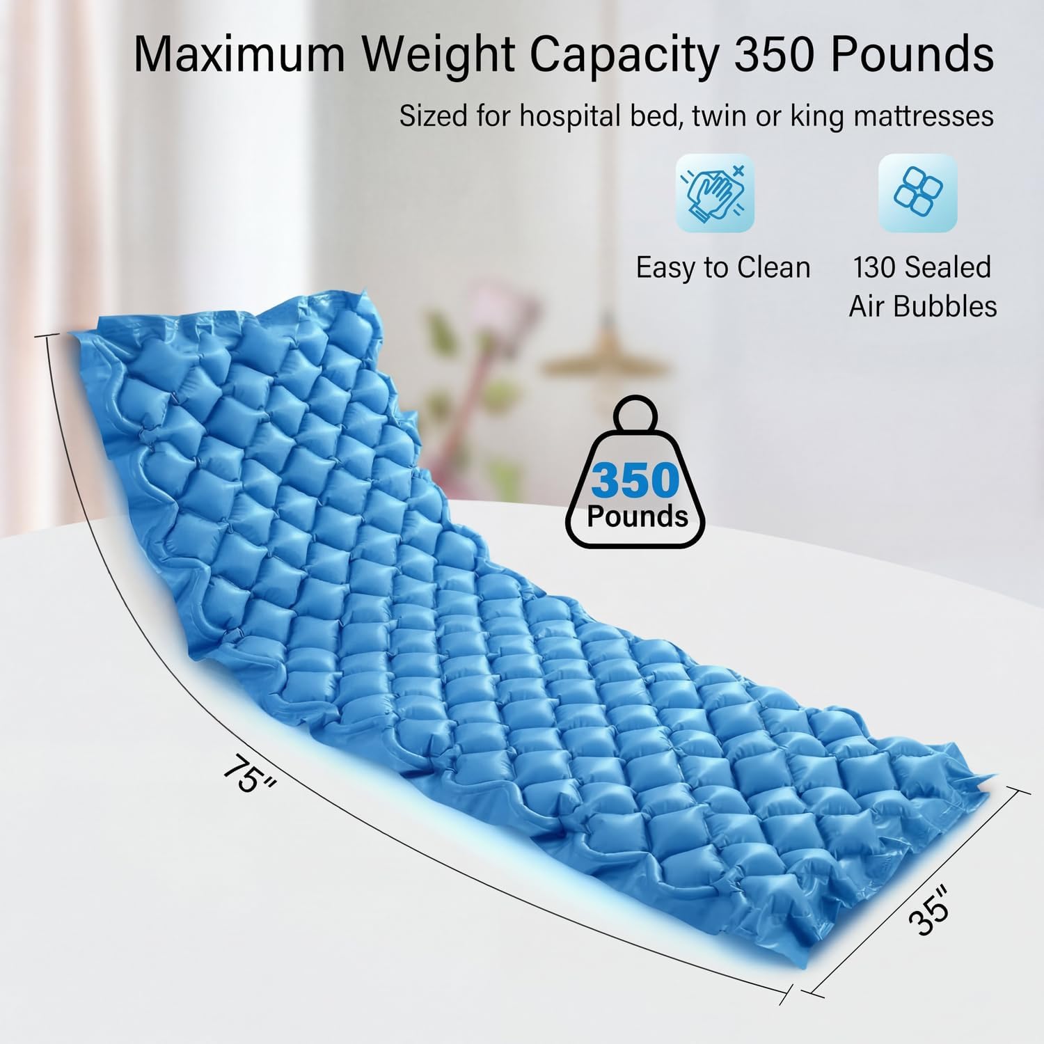 Careboda Alternating Pressure Mattress Air Pad Anti-Decubitus with Quiet Electric Pump

