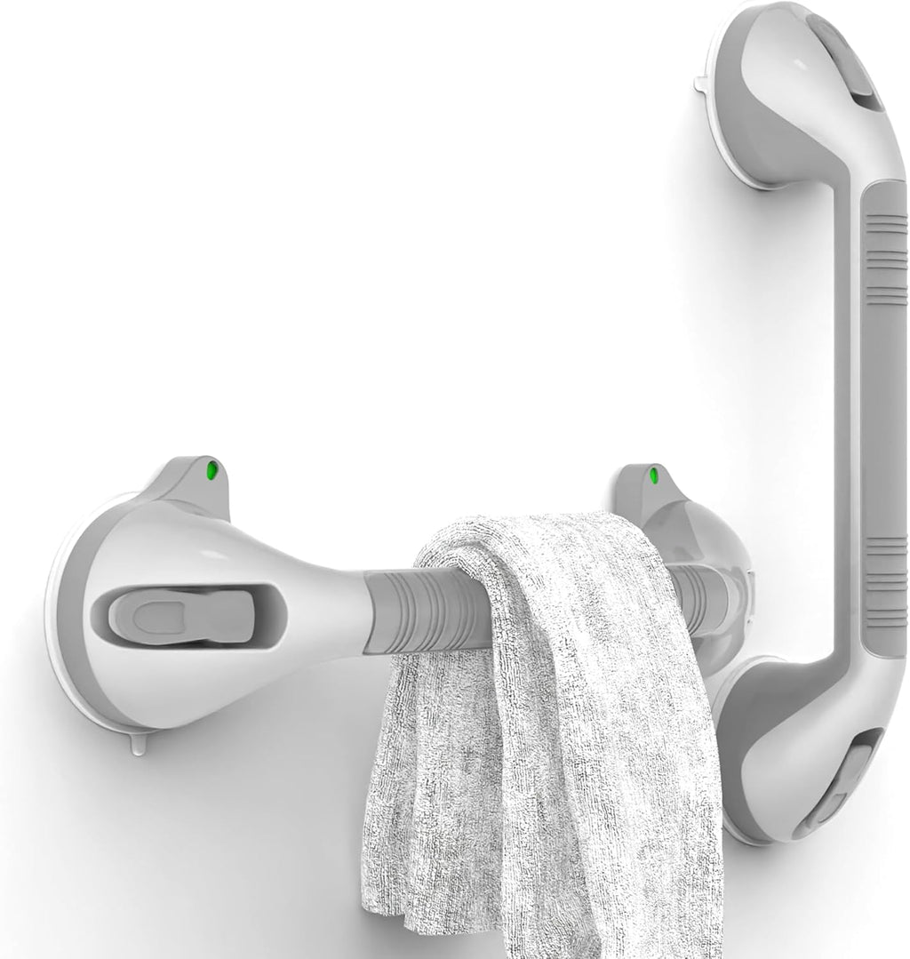 Suction Shower Grab Bar with Indicators, Tool-Free Installation, Balance Assist Handle

