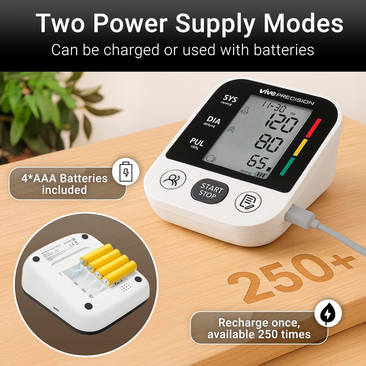 Vive Digital Automatic Upper Arm Blood Pressure Monitor with Heart Rate and Cuff

