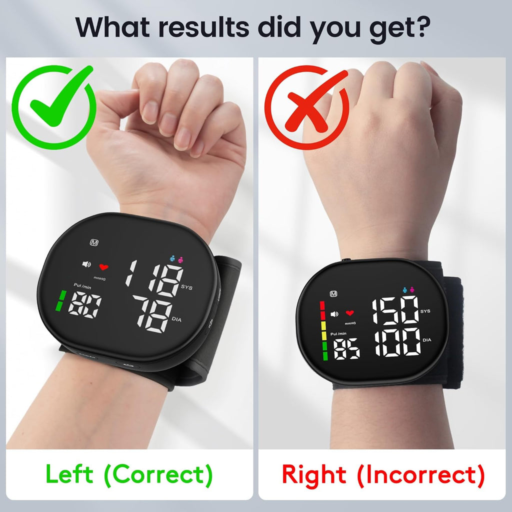 Double love Wrist Blood Pressure Monitor for Home Use, Large LED Dual-User 240 Memory

