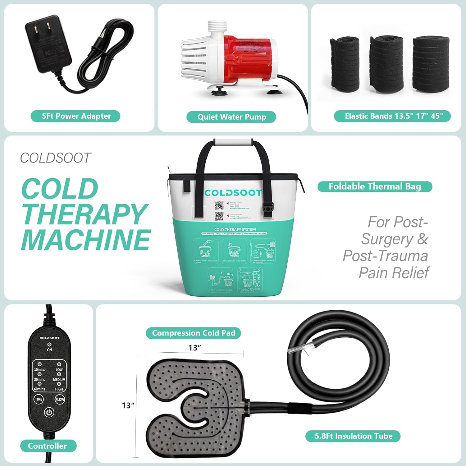 COLDSOOT Portable Ice Therapy Machine for Knee After Surgery Cold Therapy Pad

