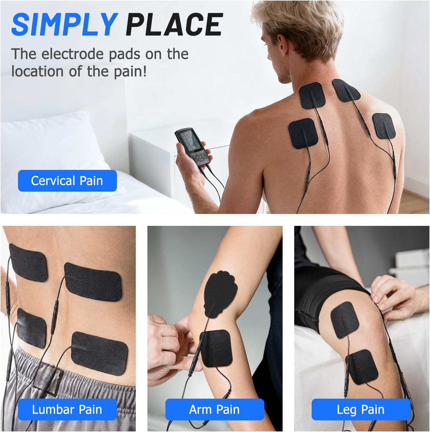 Rechargeable Dual Channel TENS Unit Muscle Stimulator for Pain Relief, 28 Modes

