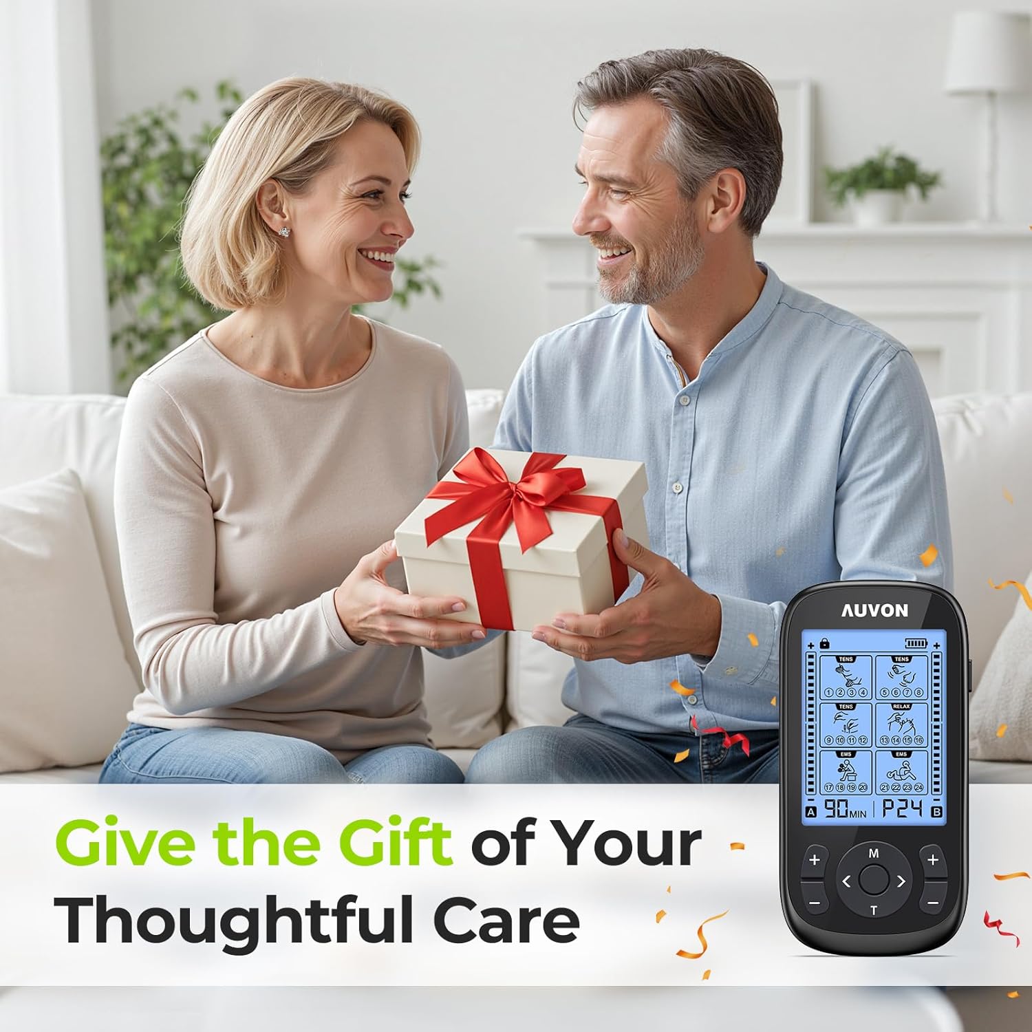 AUVON 3-in-1 TENS EMS Relax Muscle Stimulator with 40 Intensities and 24 Modes

