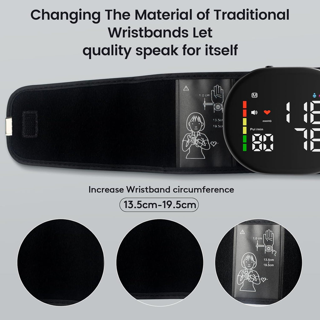 Double love Wrist Blood Pressure Monitor for Home Use, Large LED Dual-User 240 Memory

