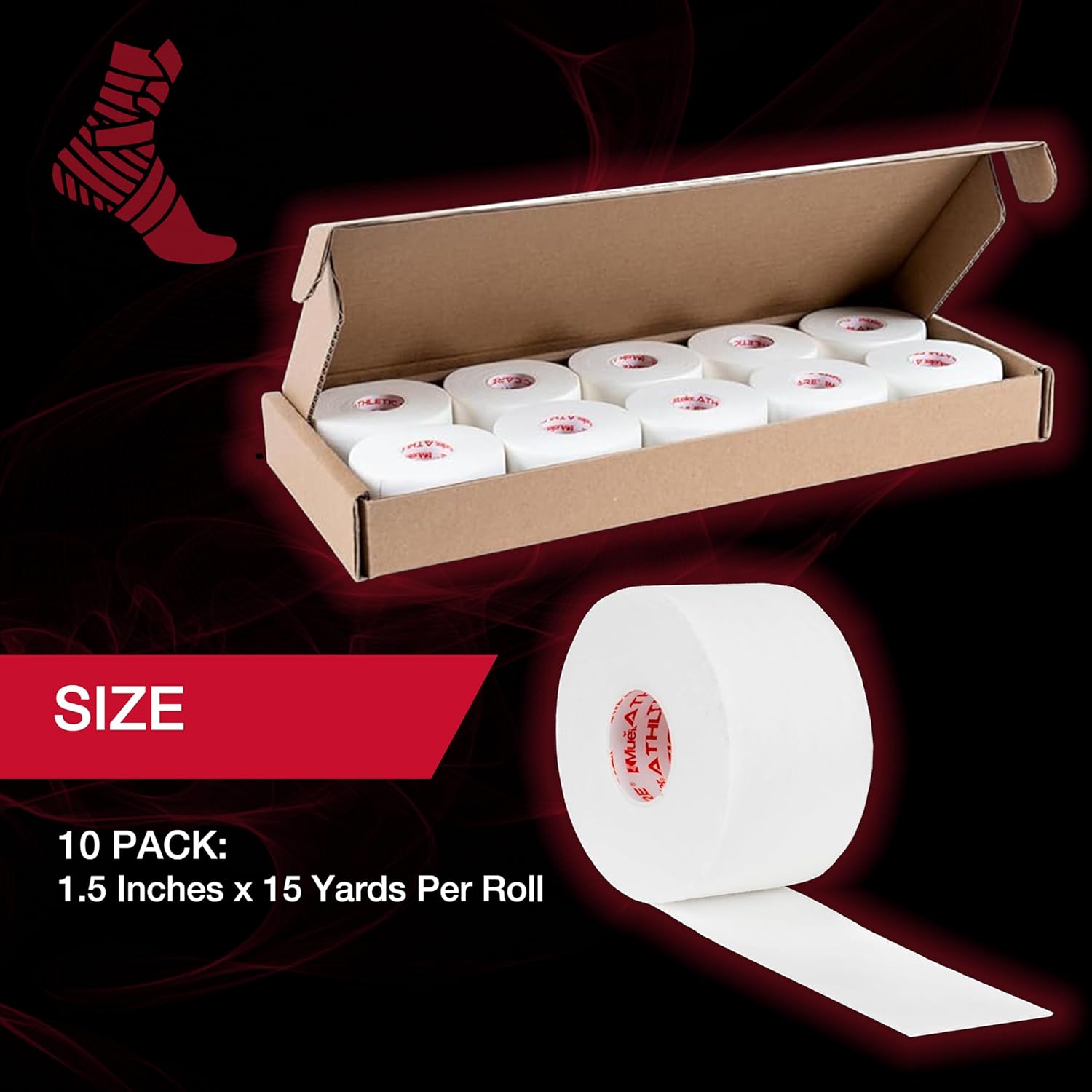Mueller Sports Medicine Premium Athletic Tape, Cotton Support Tape Rolls

