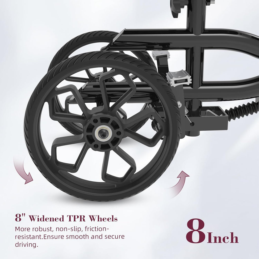 Lightweight Knee Scooter Walker, Foldable Adjustable for Foot Surgery, Detachable Basket

