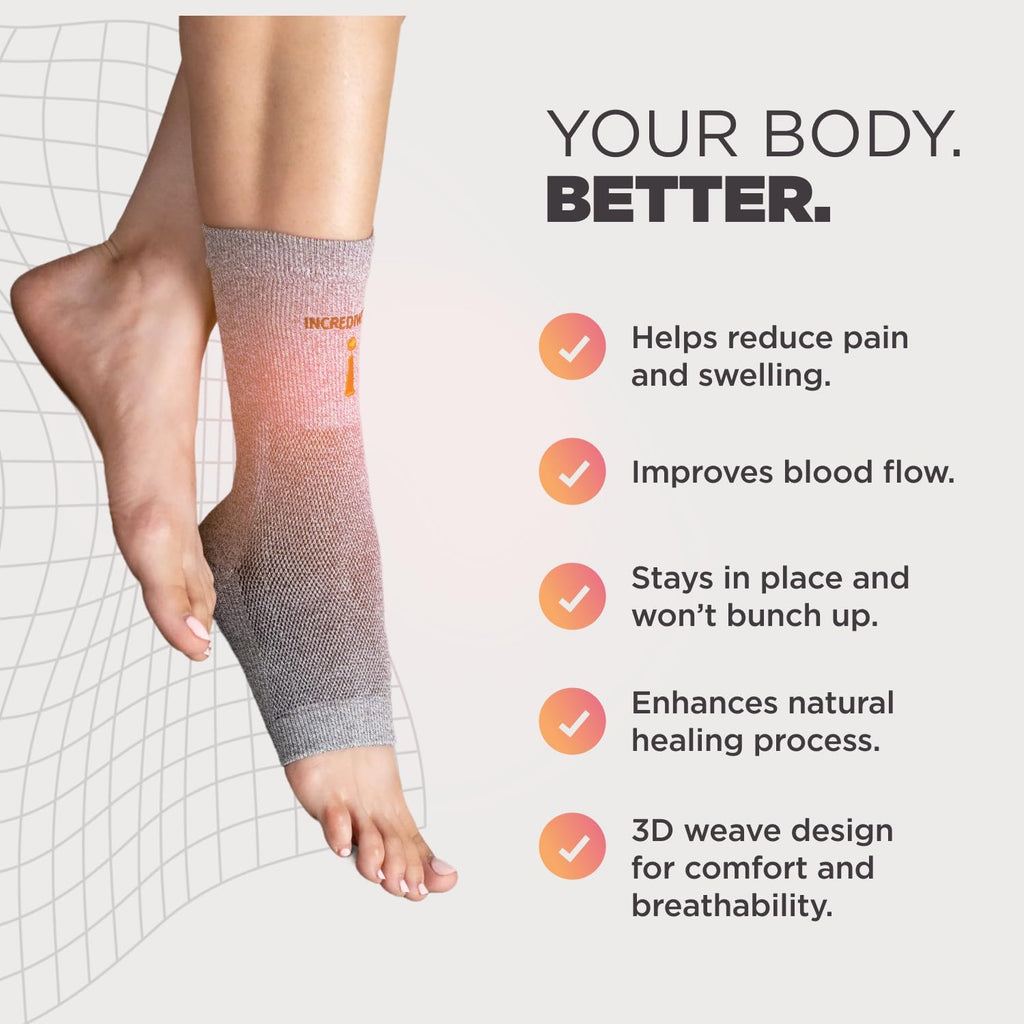 Incrediwear Ankle Sleeve with Infrared Therapy for Compression Support and Recovery

