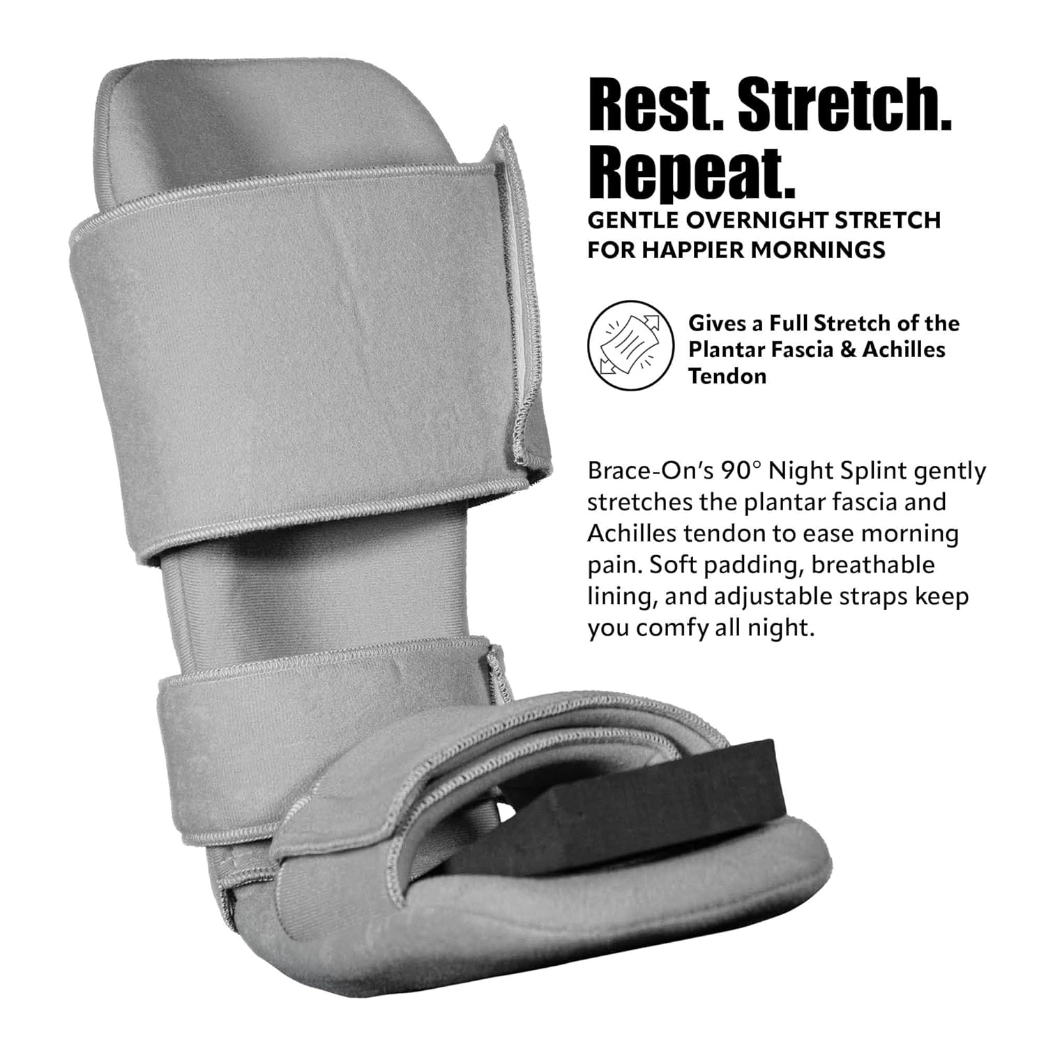 Brace On 90 Degree Night Splint for Plantar Fasciitis Foot Brace

