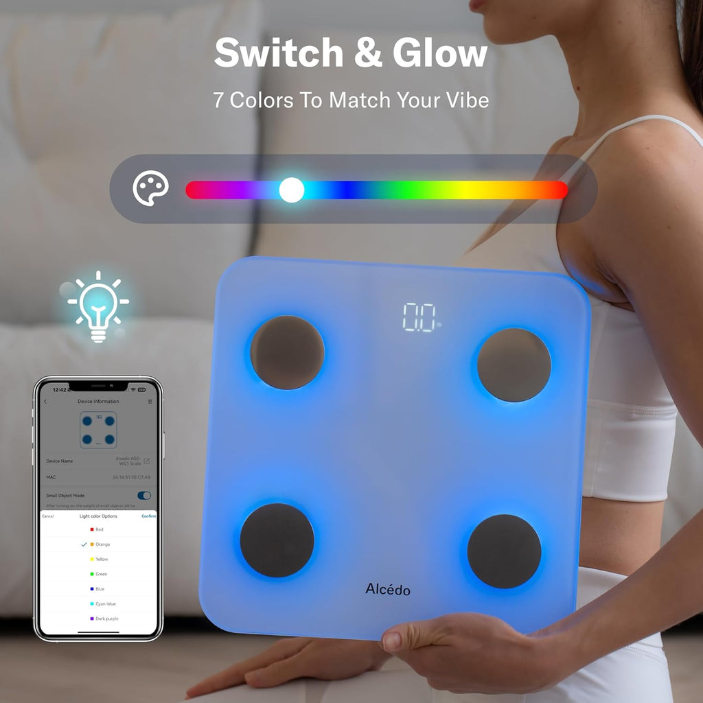 Alcedo Smart Body Fat Scale Digital with BMI, Muscle Mass, Bluetooth Weight Insights

