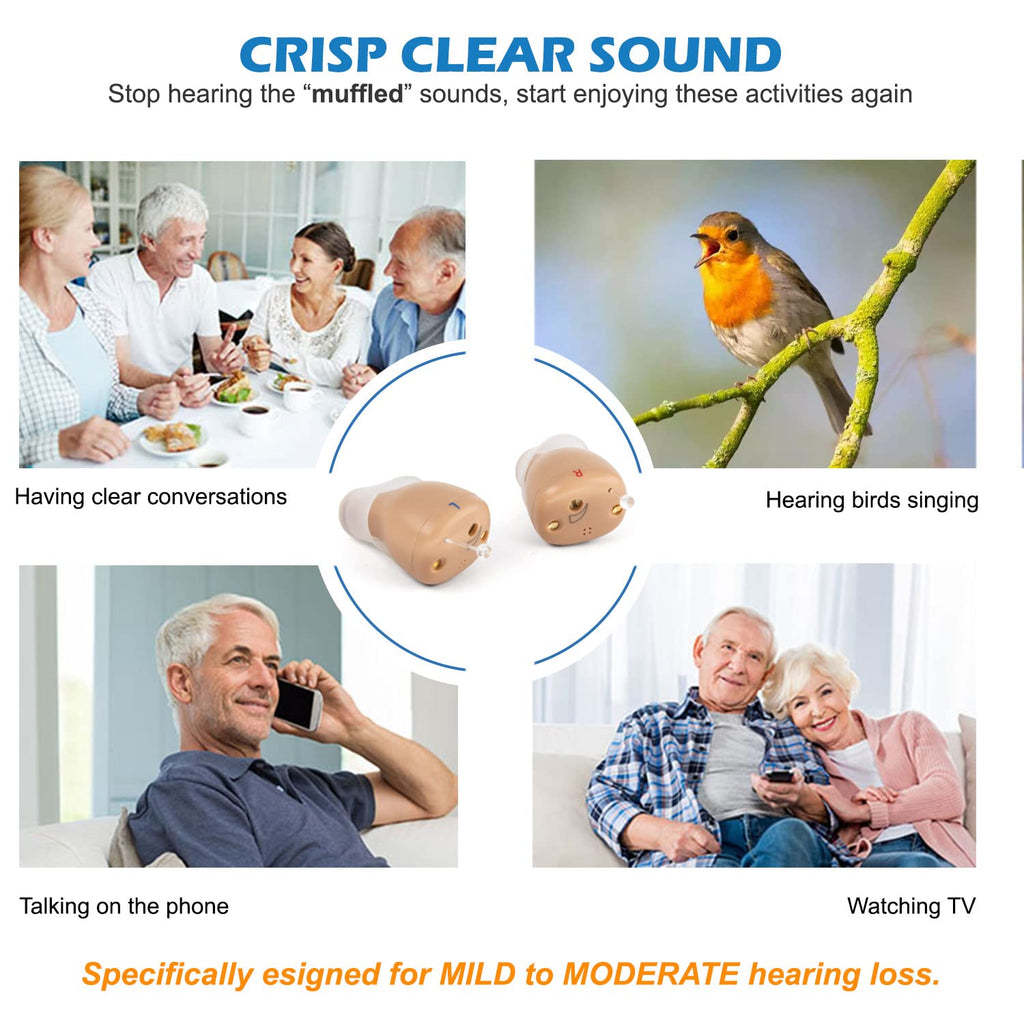 R&L Rechargeable Mini Digital Hearing Amplifier, Invisible In-Ear Sound Assist

