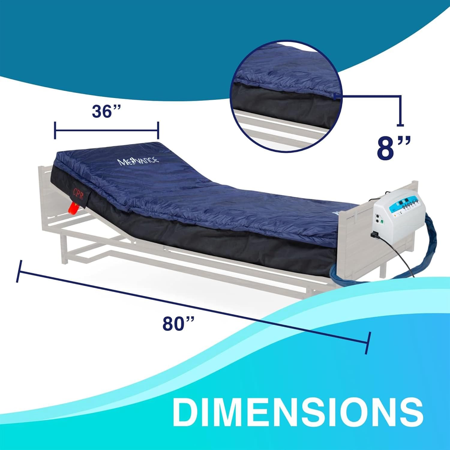 MedVance Low Air Loss Mattress Replacement System with Alarm, 8 Inch Digital

