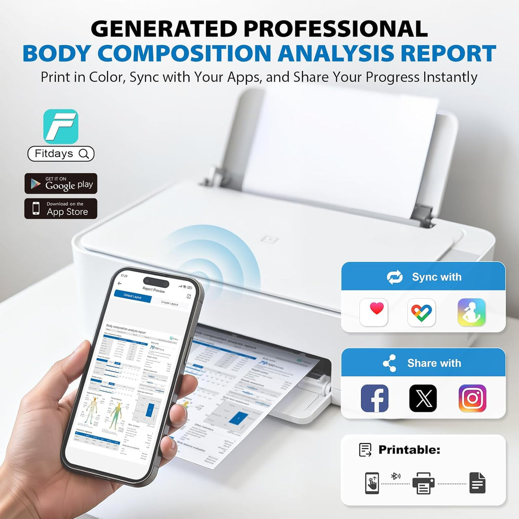 ABLEGRID 8-Electrode Smart Bathroom Scale Body Composition Analyzer

