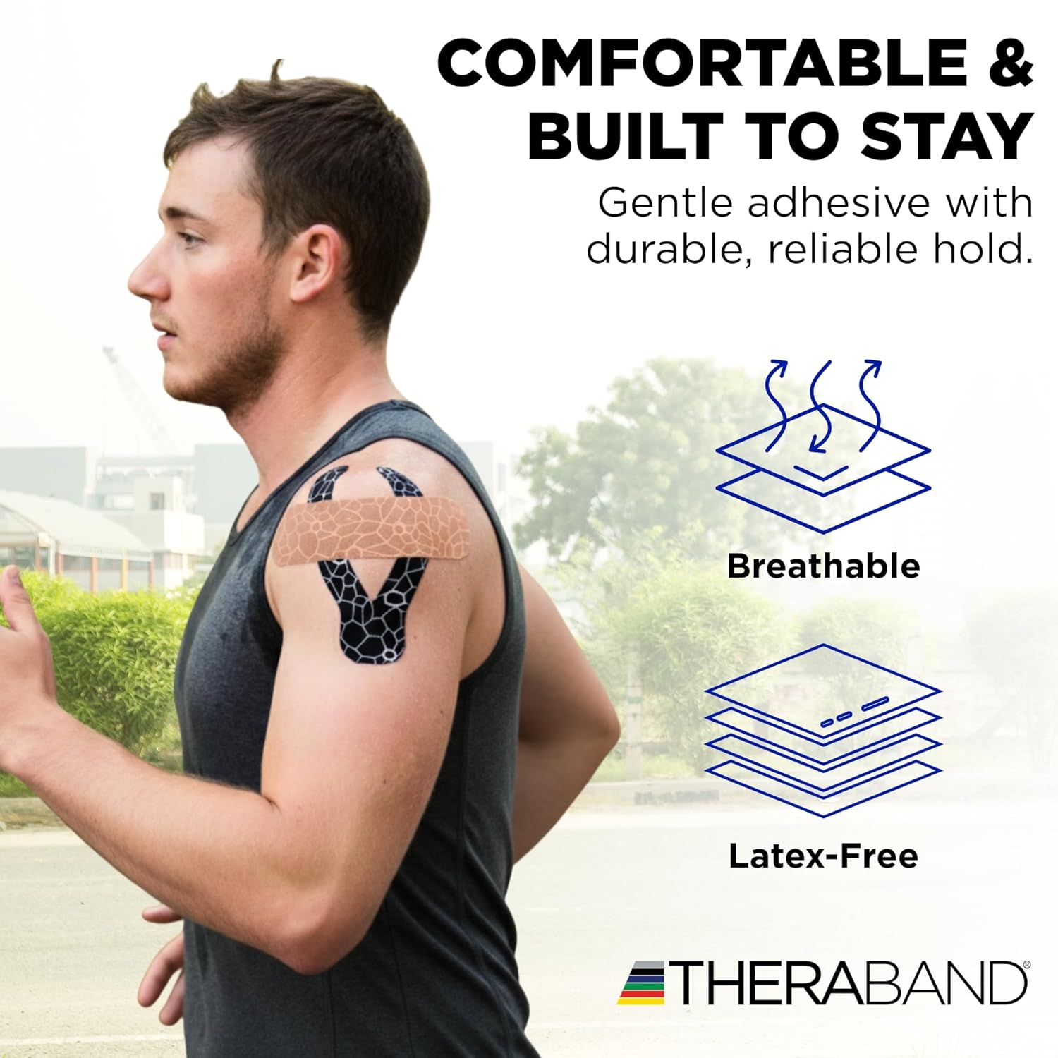 THERABAND Kinesiology Tape XactStretch Indicators Latex-Free Athletic Tape Roll

