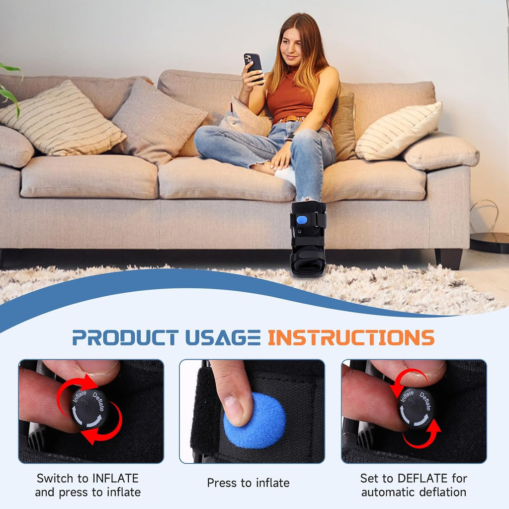 Short Air Walker Boot Orthopedic Fracture Immobilizer for Ankle Foot Injury

