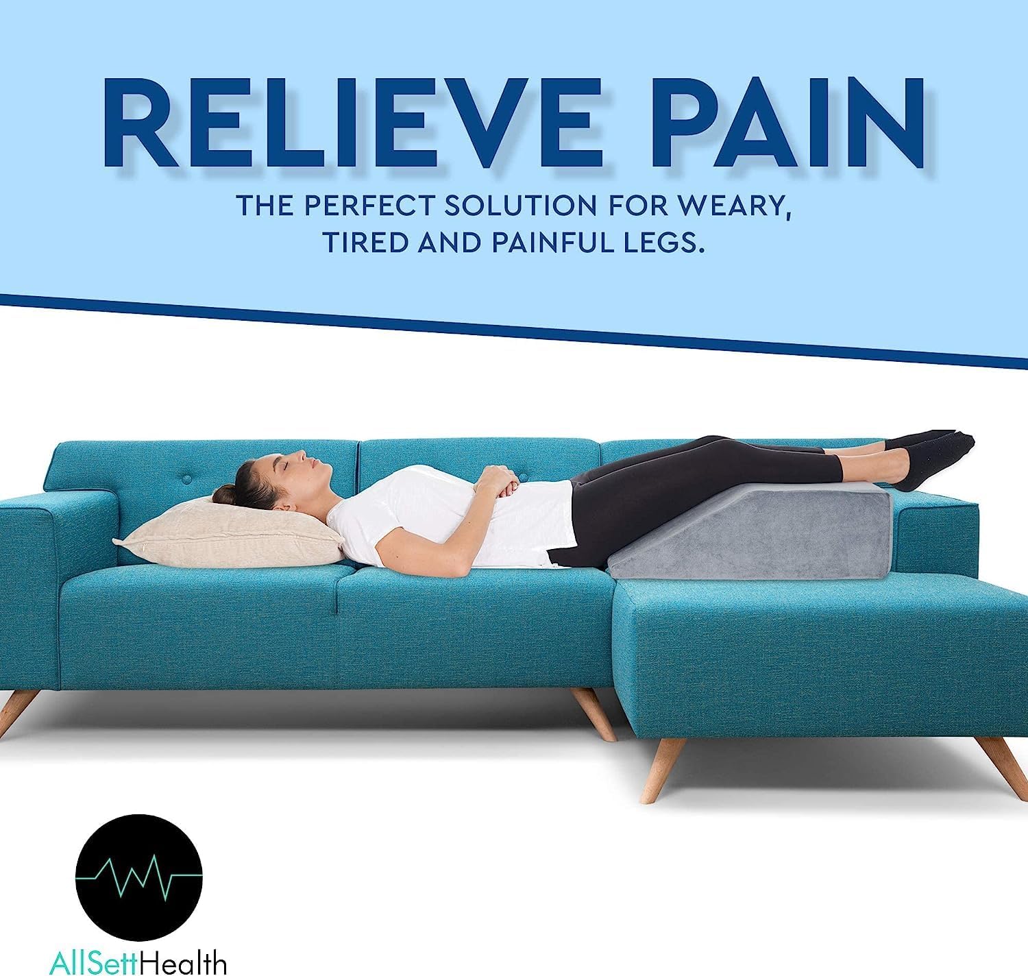 Memory Foam Leg Wedge Pillow for Foot & Ankle Swelling, Leg Rest Support

