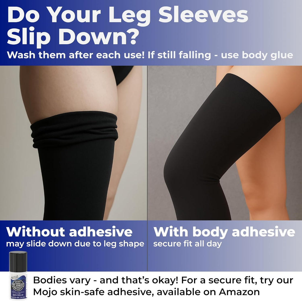 Mojo Compression Socks Thigh-Hi 20–30 mmHg Graduated Support Grip Top Pair


