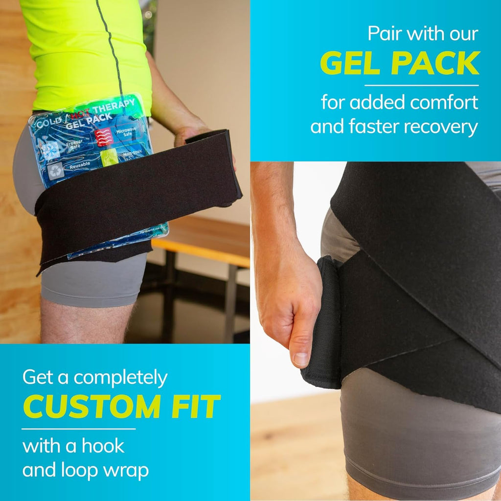BraceAbility Hip Support Groin Brace with Hamstring Compression for Sciatica Relief

