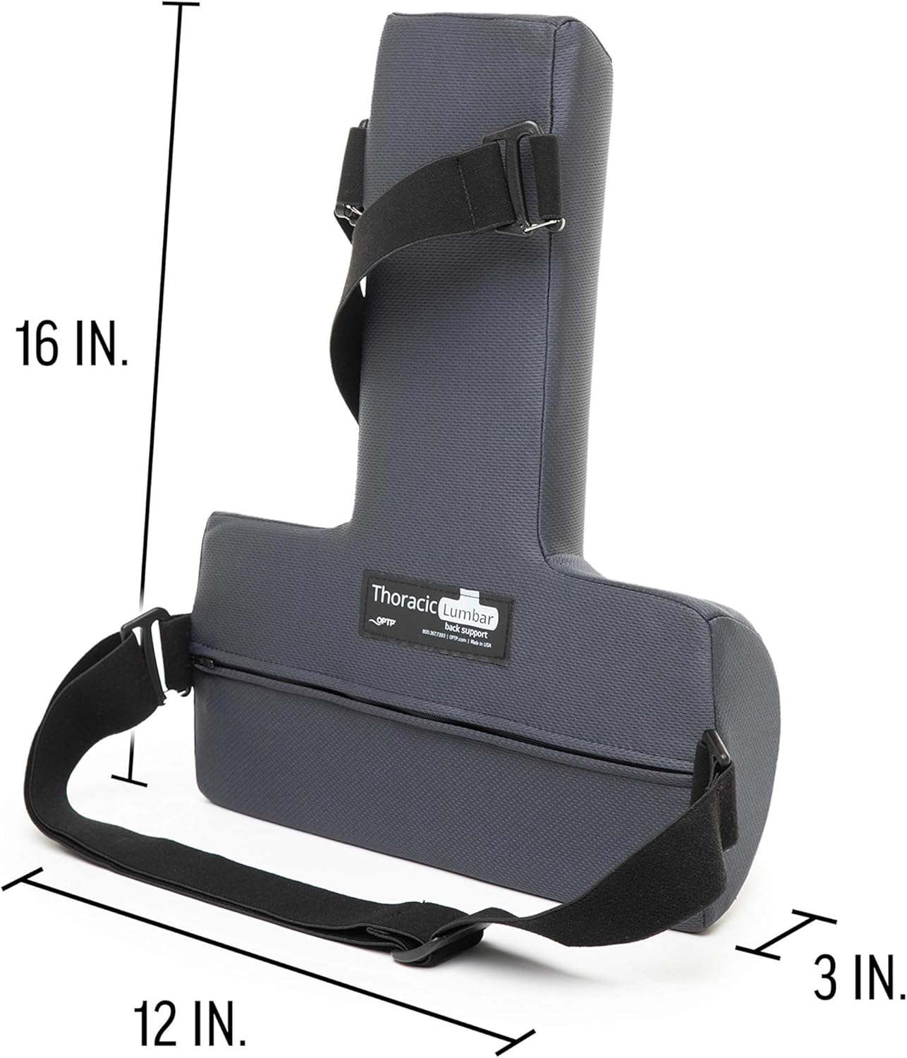 OPTP Thoracic Lumbar Back Support Pillow for Chair, Car, Office Sitting Posture

