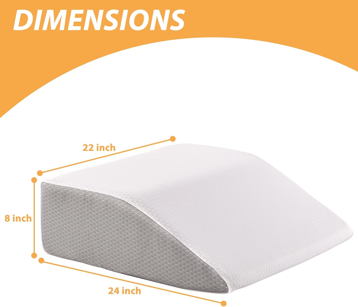 Bedluxe Leg Elevation Wedge Pillow for Swelling, Memory Foam Leg Rest, 8 in

