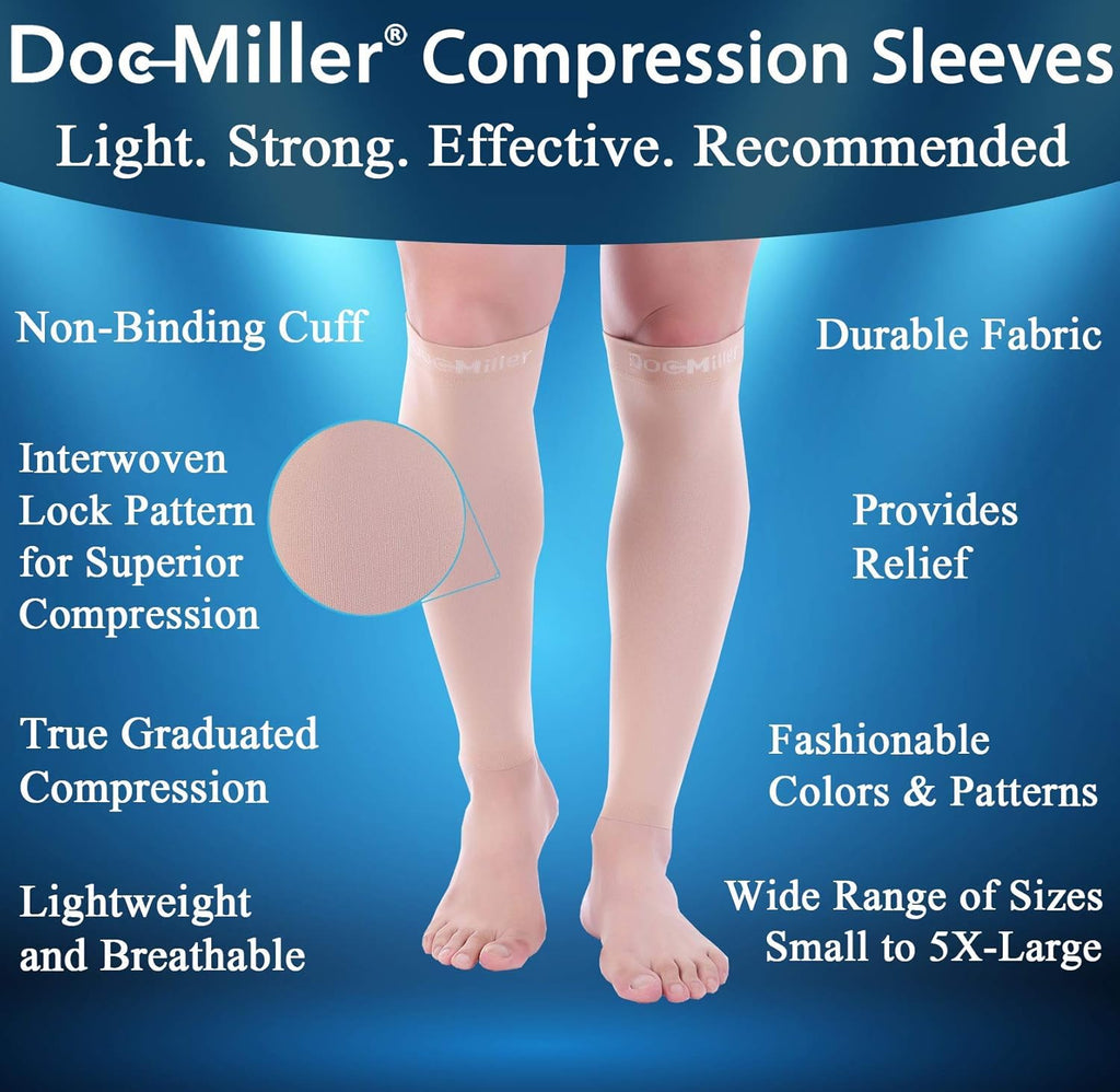 Doc Miller Compression Calf Sleeve for Men and Women, 20-30mmHg Graduated Support

