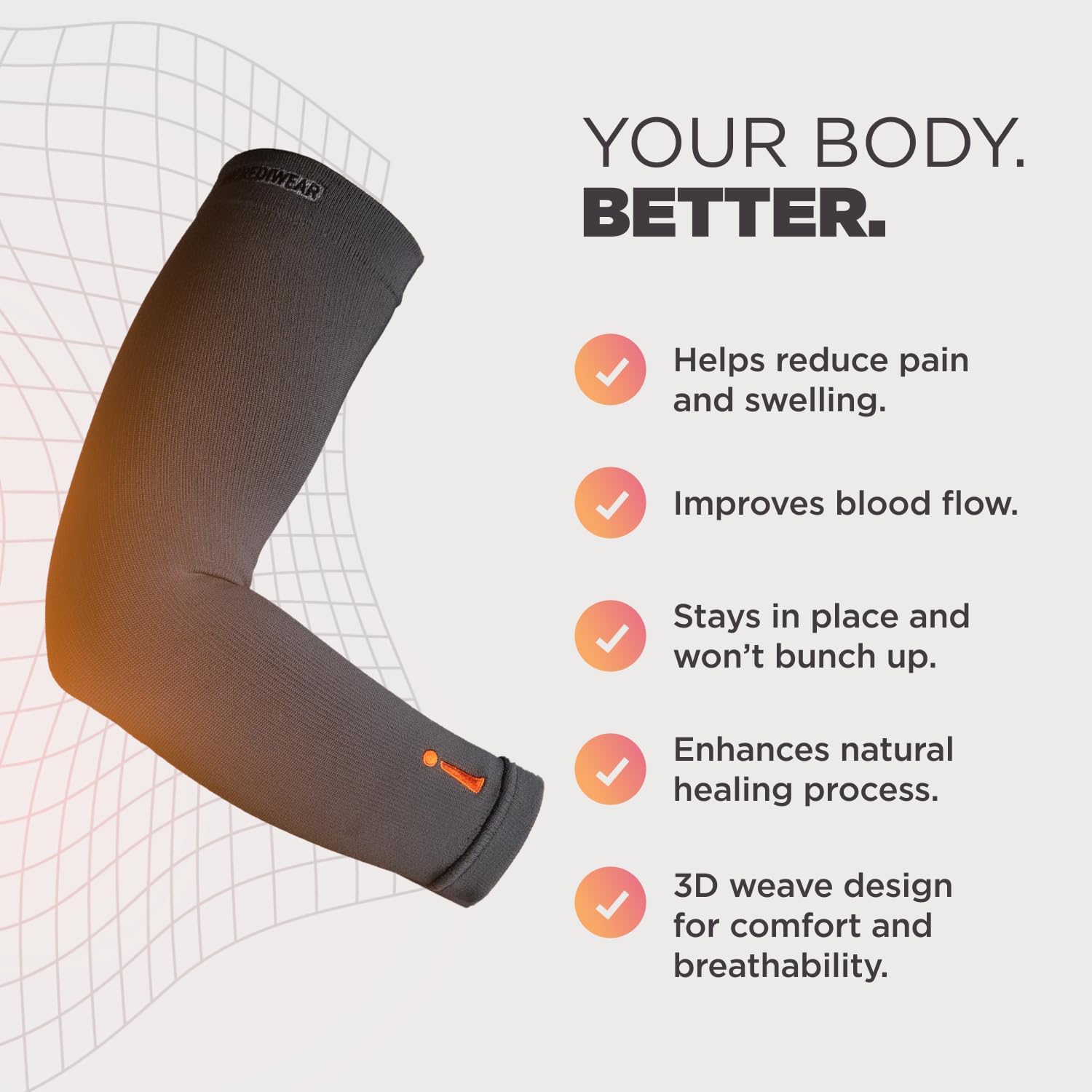 Incrediwear Arm Sleeve for Men and Women, Compression Support for Muscle Pain

