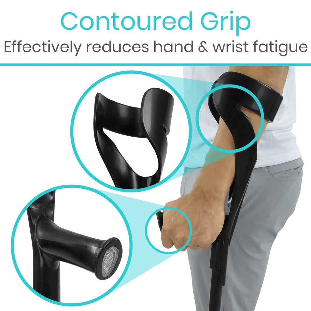 Vive Forearm Crutches Pair Adjustable Lightweight Ergonomic Arm Crutches

