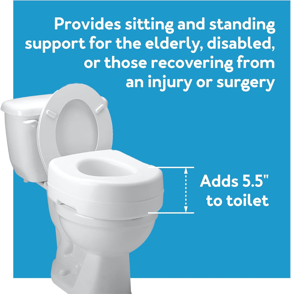 Carex Raised Bathroom Accessory for Seniors, Slip-Resistant, Universal Fit

