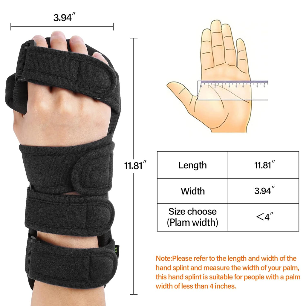 Stroke Resting Hand Splint with Finger Separator, Wrist and Finger Immobilizer

