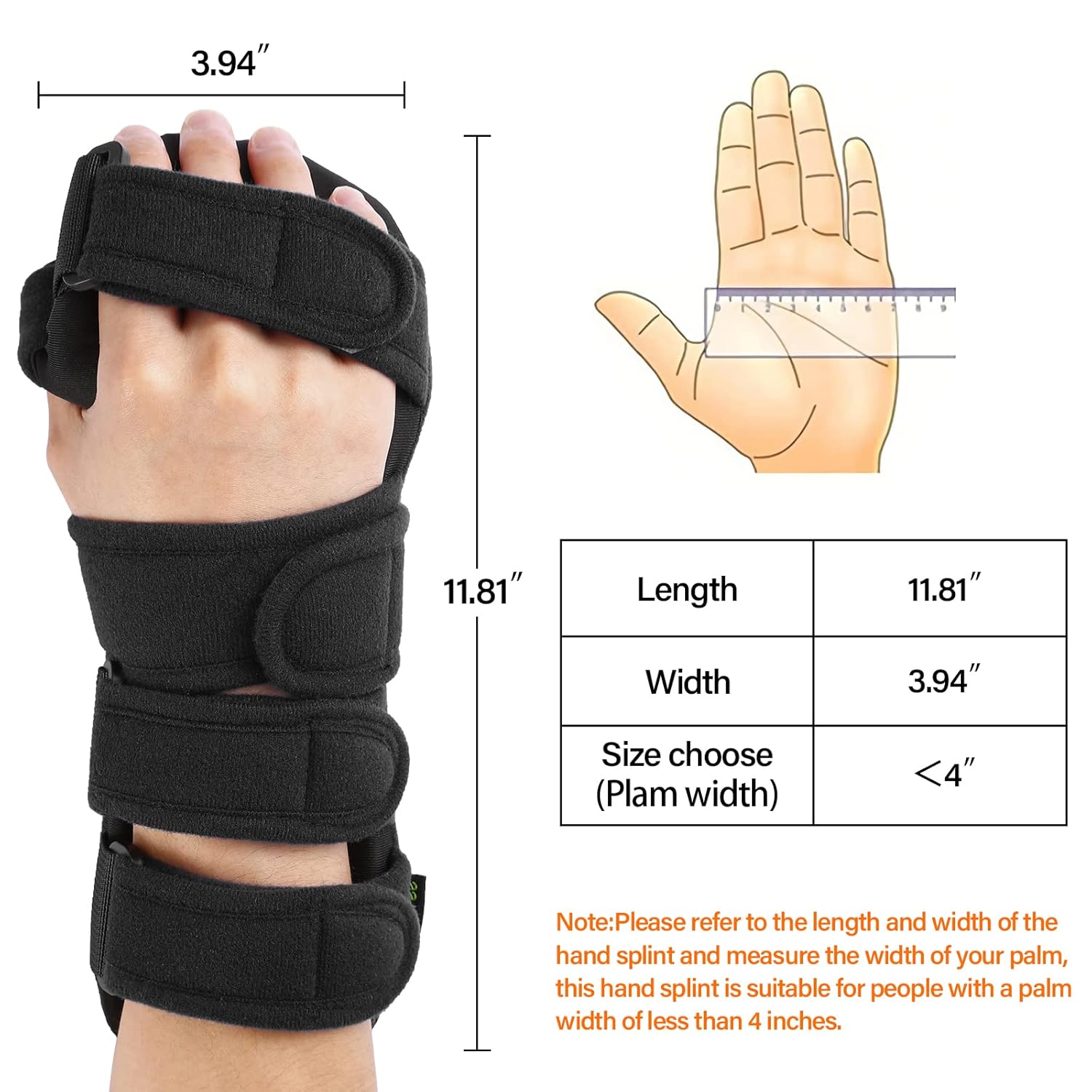 Stroke Resting Hand Splint with Finger Separator, Wrist and Finger Immobilizer

