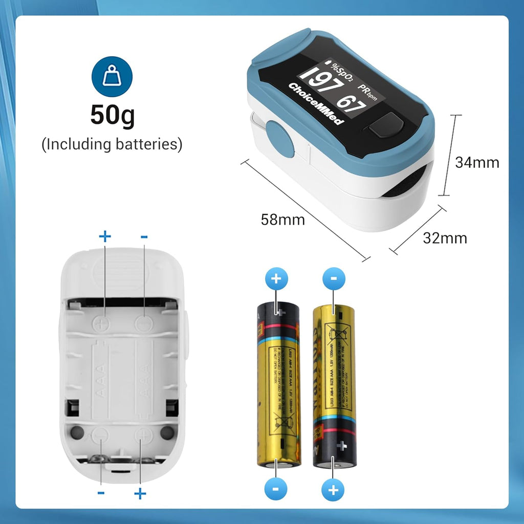 ChoiceMMed C29 Fingertip Pulse Oximeter with Large OLED SPO2 Monitor

