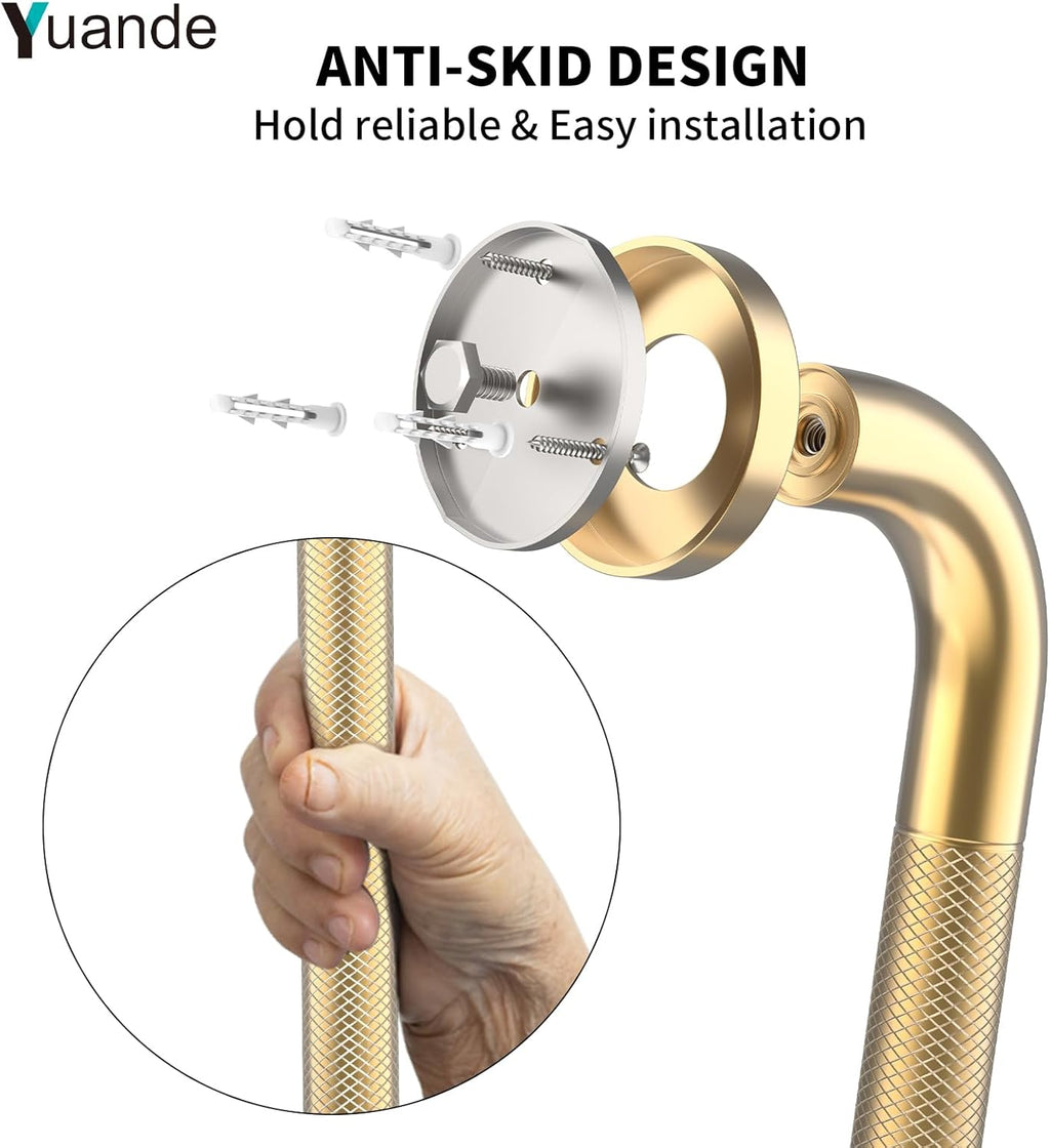 YuanDe Bathroom Shower Grab Bar, Stainless Steel 1 in Knurled Anti-Slip Safety Rail

