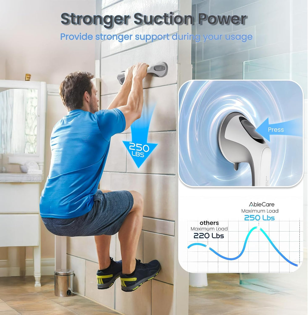 Suction Cup Grab Bars for Bathtub and Shower, Non-Slip Safety Handle


