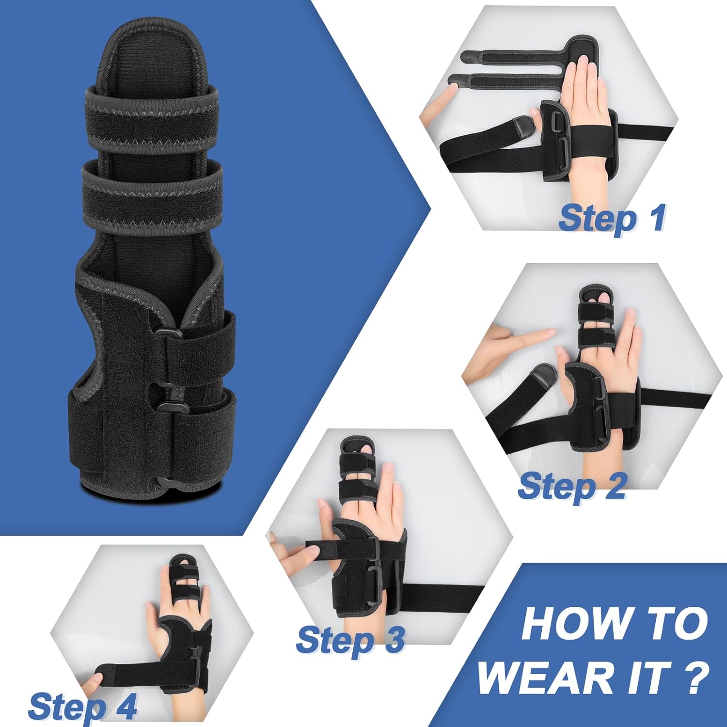 Trigger Finger Splint Hand Brace for Index, Middle, Ring, Little Finger

