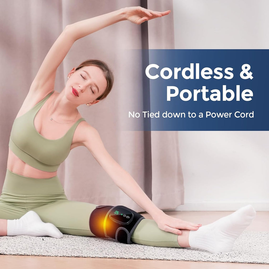 HOMRELEXA Cordless Heated Knee Massager 3-in-1 Knee Pad with Heat and Vibration

