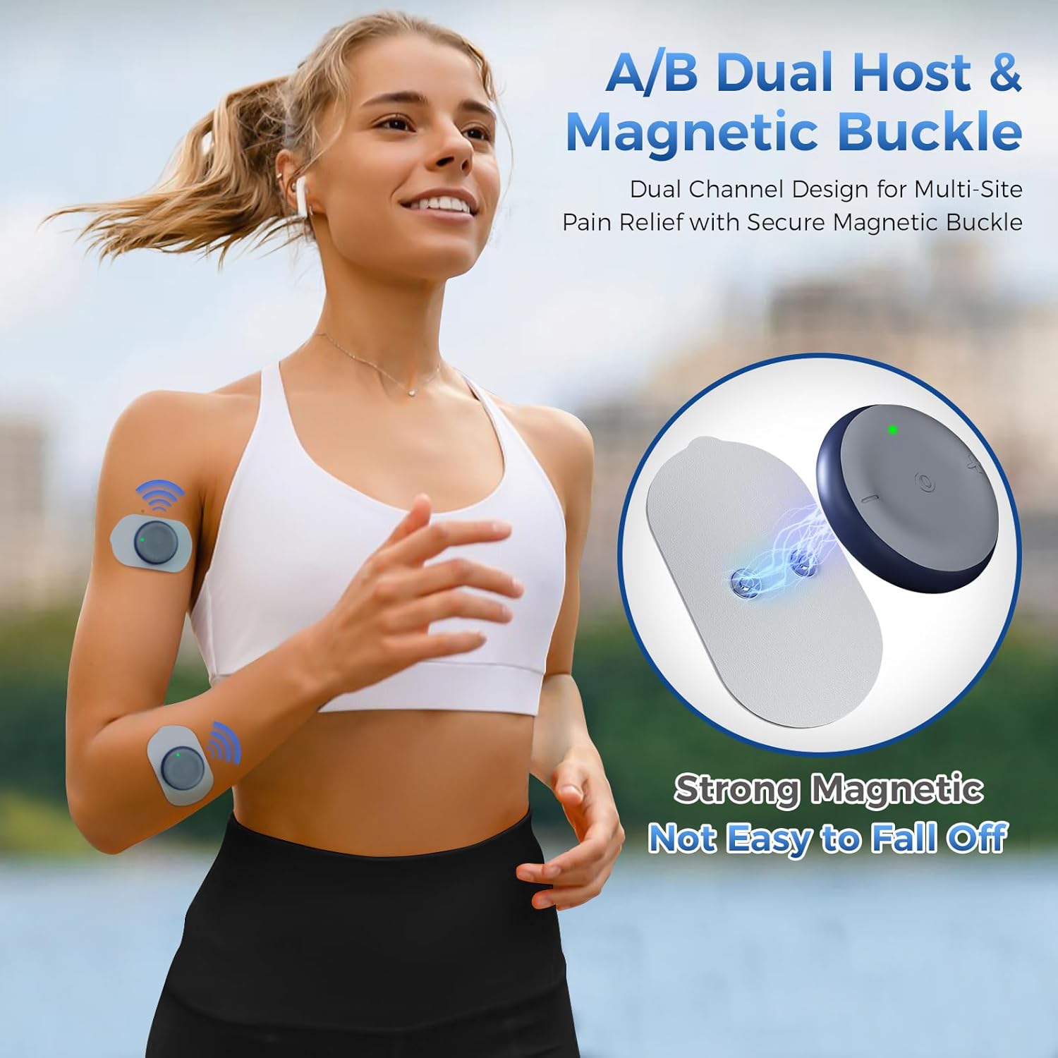KingPavonini Wireless TENS EMS Unit Dual Channel Muscle Stimulator Rechargeable

