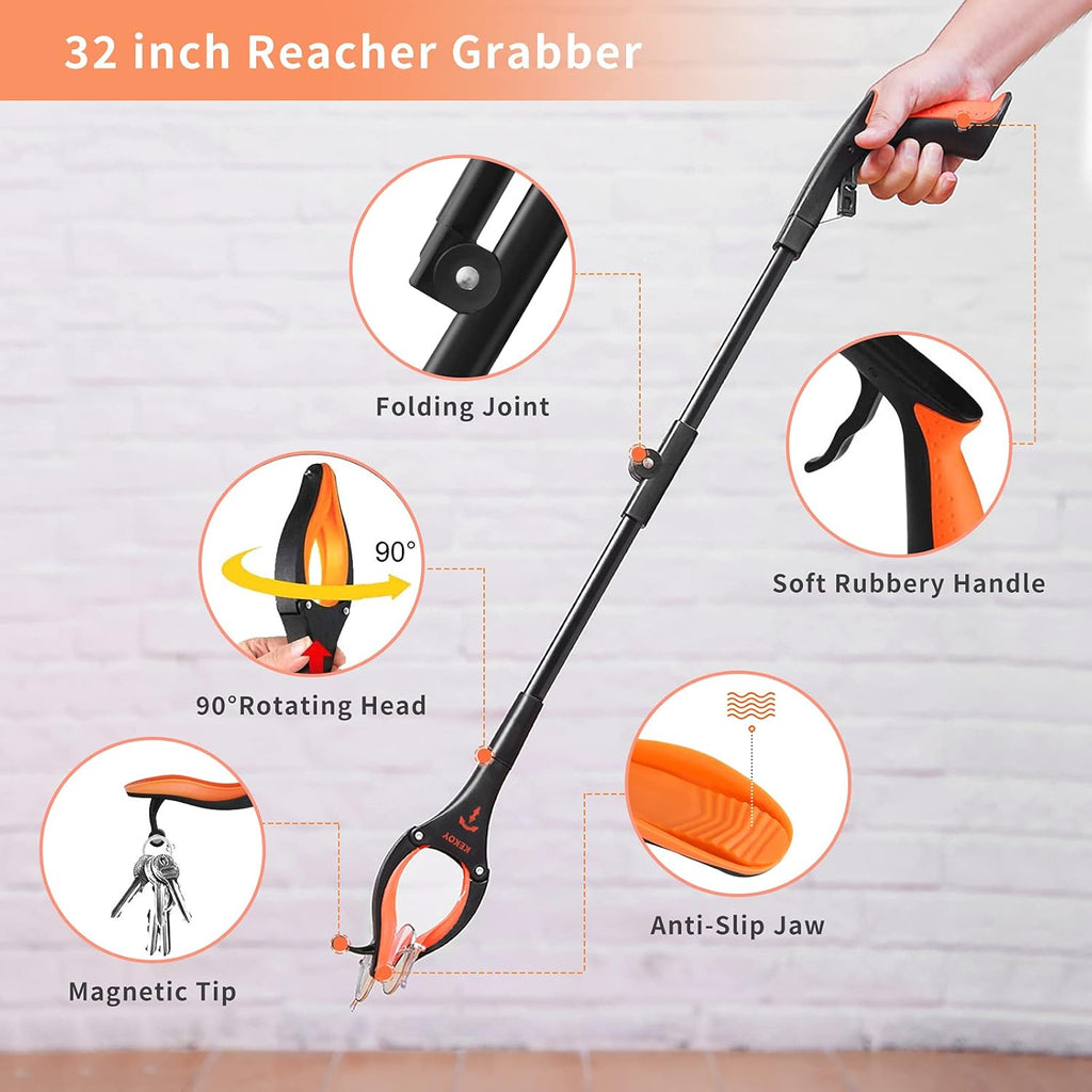 Kekoy Hip Recovery Kit with 32in Reacher Grabber, Sock Aid, Dressing Tools

