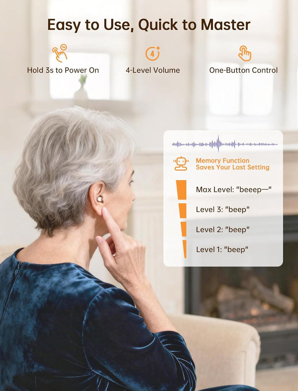 BIGPROT OTC Rechargeable Invisible Hearing Aids with Charging Case and AI Noise Cancellation

