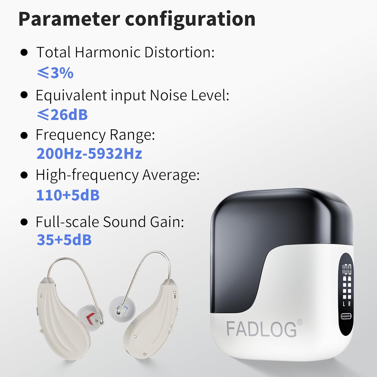 FDA Registered Invisible Rechargeable Hearing Aids for Seniors with Noise Cancelling

