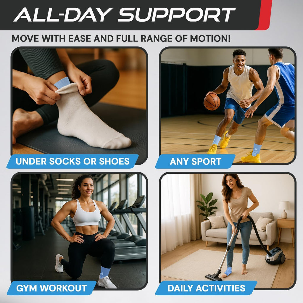Sleeve Stars Ankle Brace Compression Sleeve with Removable Strap for Sprains

