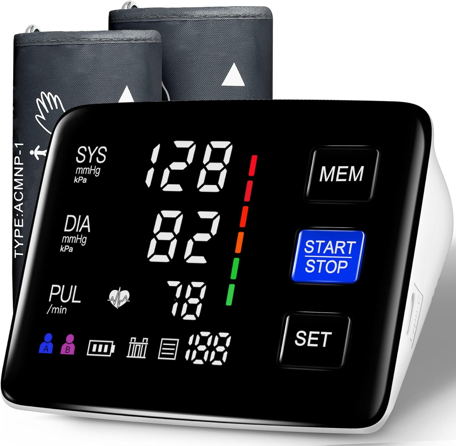 LIVAROCI Upper Arm Blood Pressure Monitor with Extra Large LED Backlit Screen

