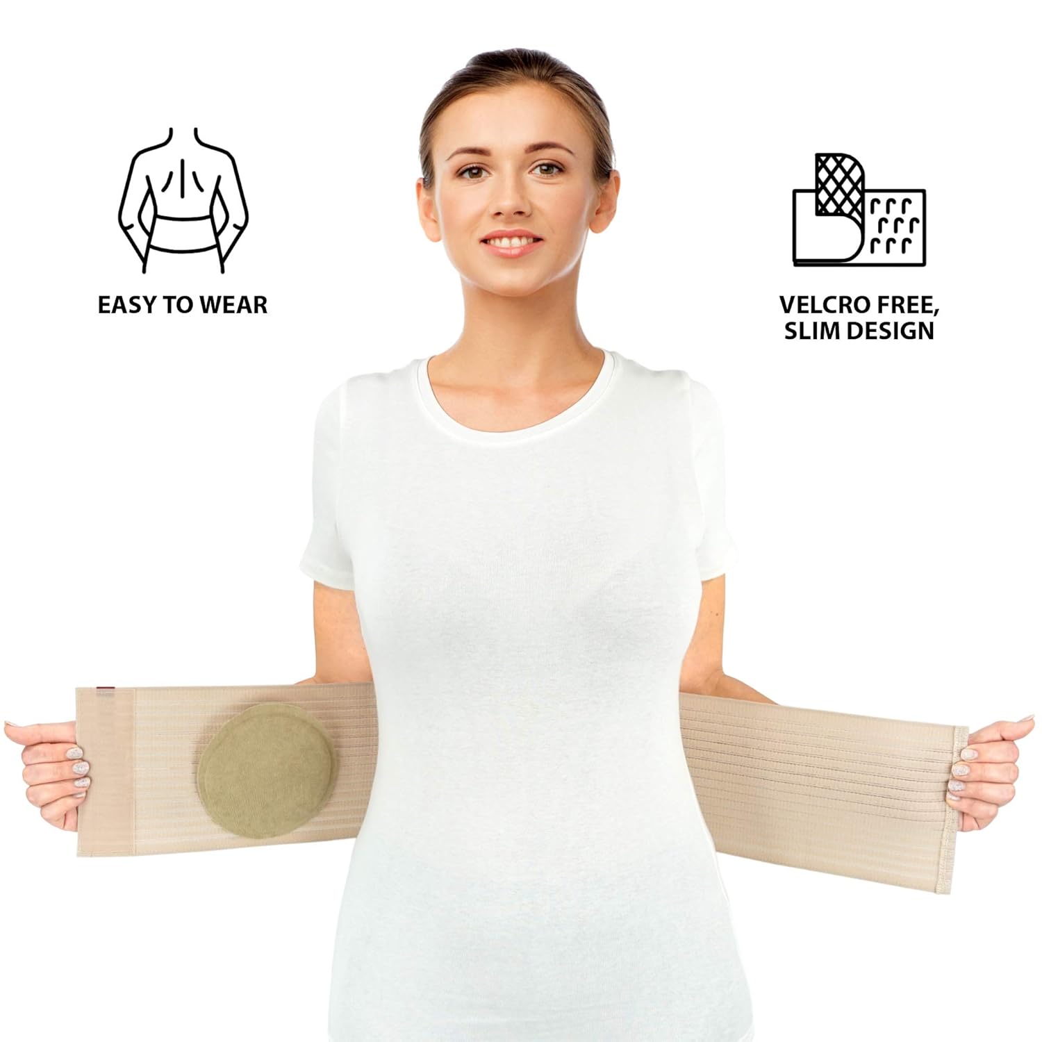 ORTONYX Umbilical Hernia Belt for Women and Men, 6.25in Abdominal Binder

