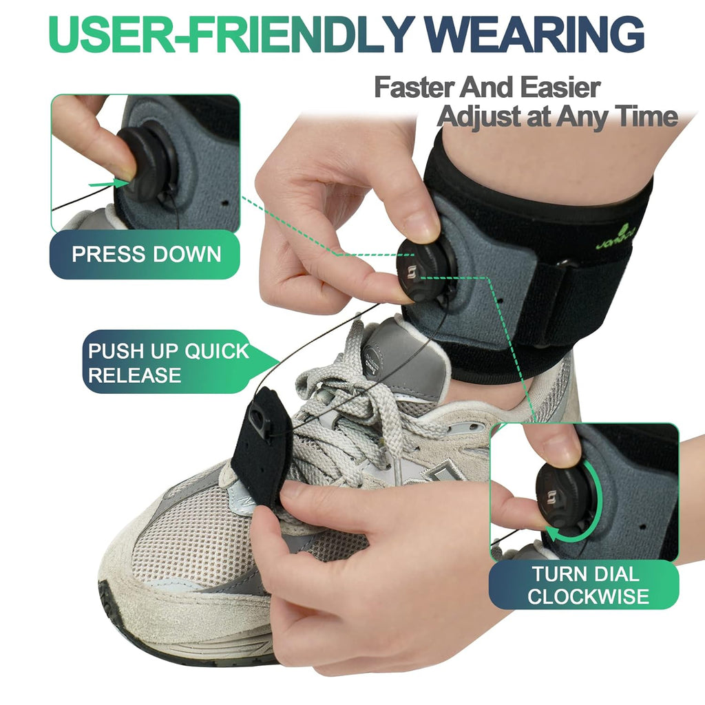 JOMECA AFO Drop Foot Brace with Reel-Adjust Dorsiflexion Support for Walking

