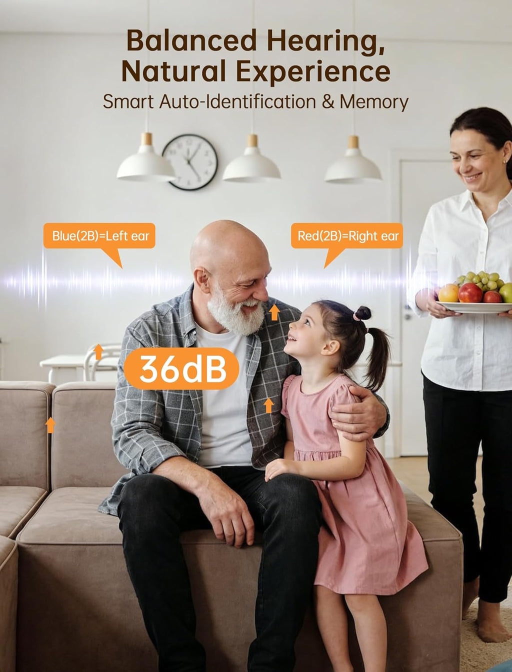 OTC Rechargeable Digital Hearing Aids for Seniors, Noise Cancelling, BTE

