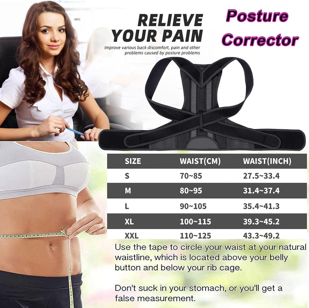 Posture Corrector Adjustable Back Straightener Support Belt for Men and Women

