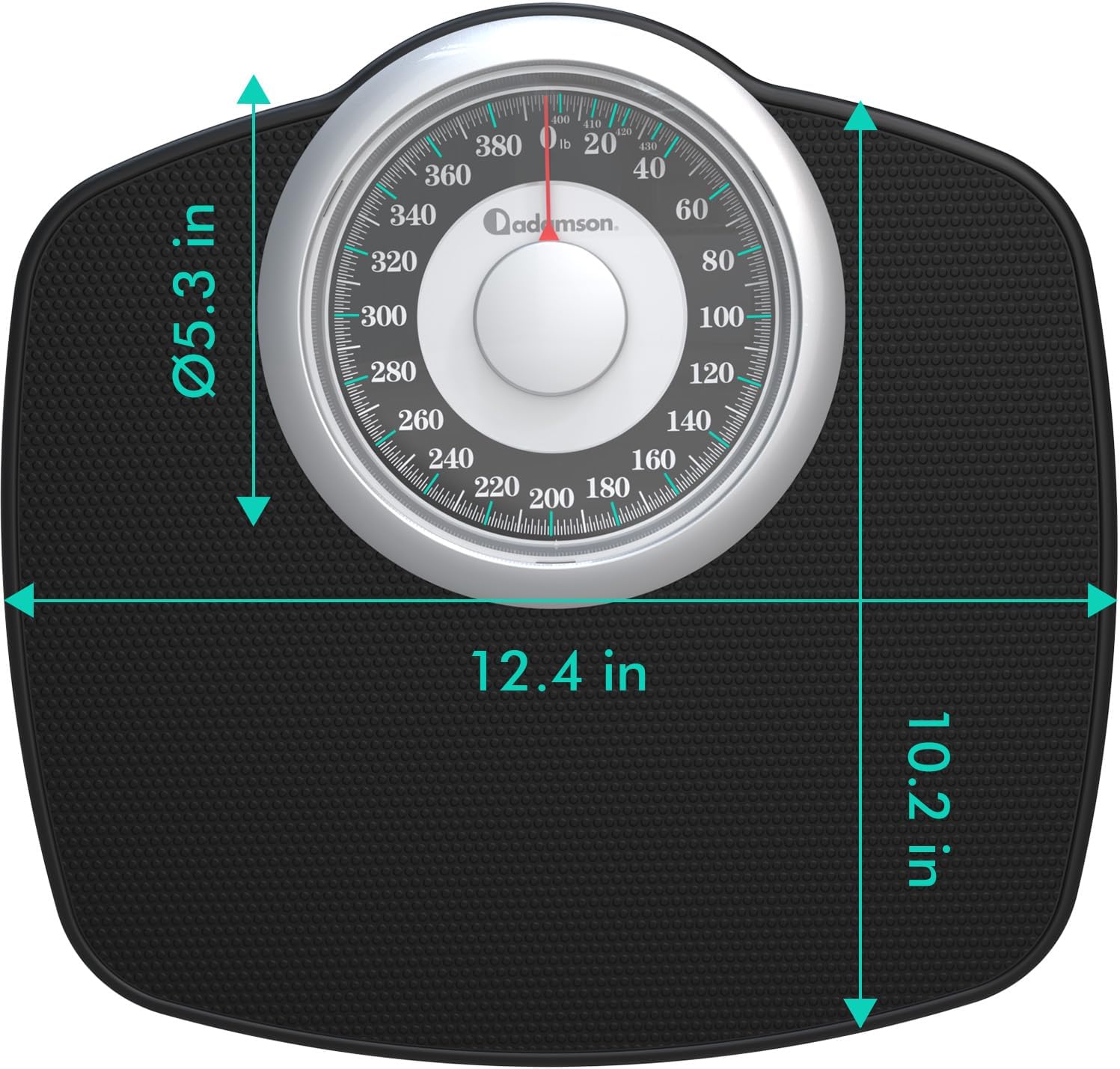 Adamson A25T Analog Bathroom Scale, Anti-Skid Dial, Up to 400 lb

