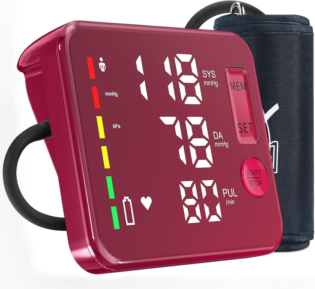 GUAEVER Rechargeable Upper Arm Blood Pressure Monitor Large LED Voice BP Machine

