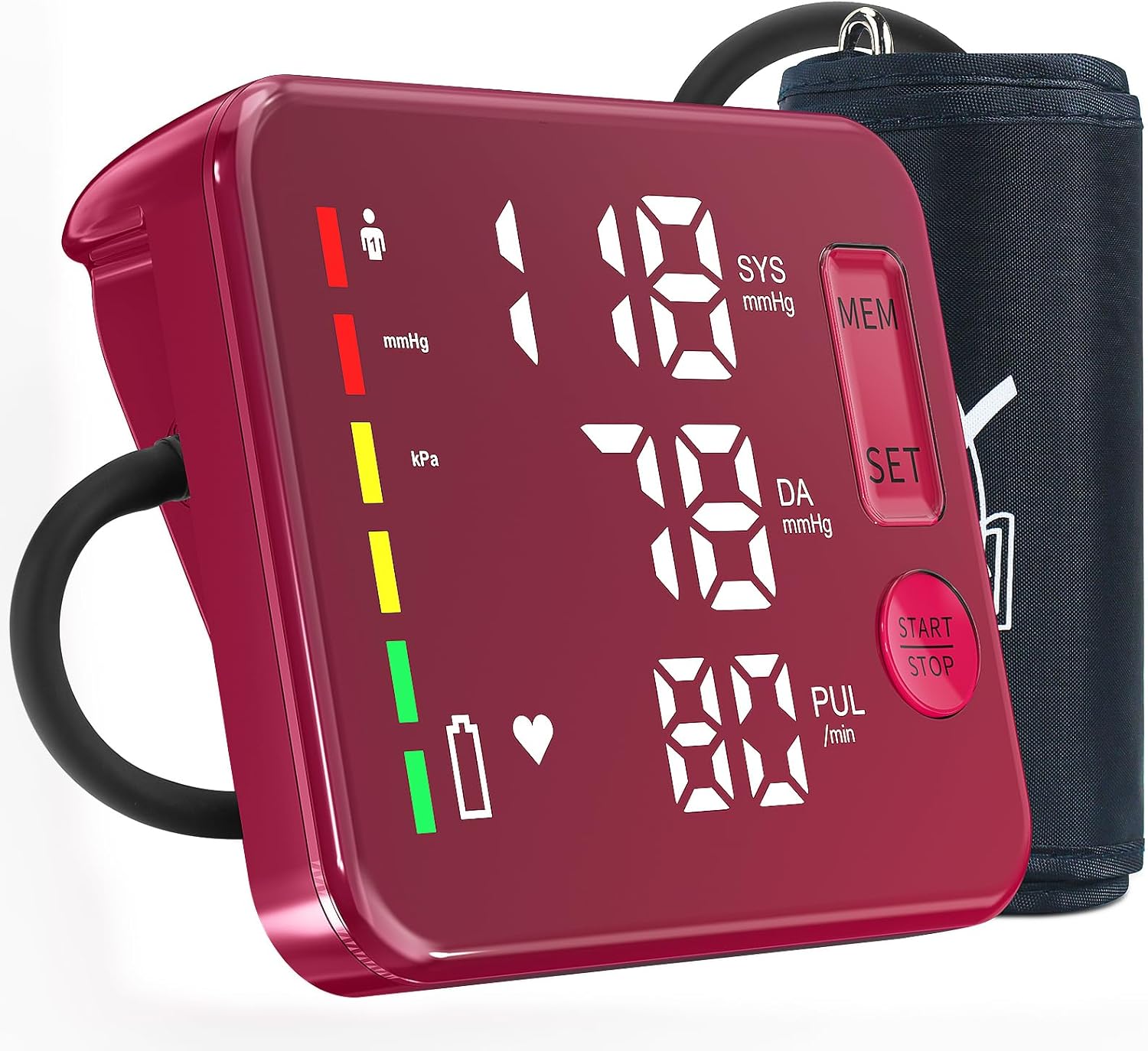 GUAEVER Rechargeable Upper Arm Blood Pressure Monitor Large LED Voice BP Machine


